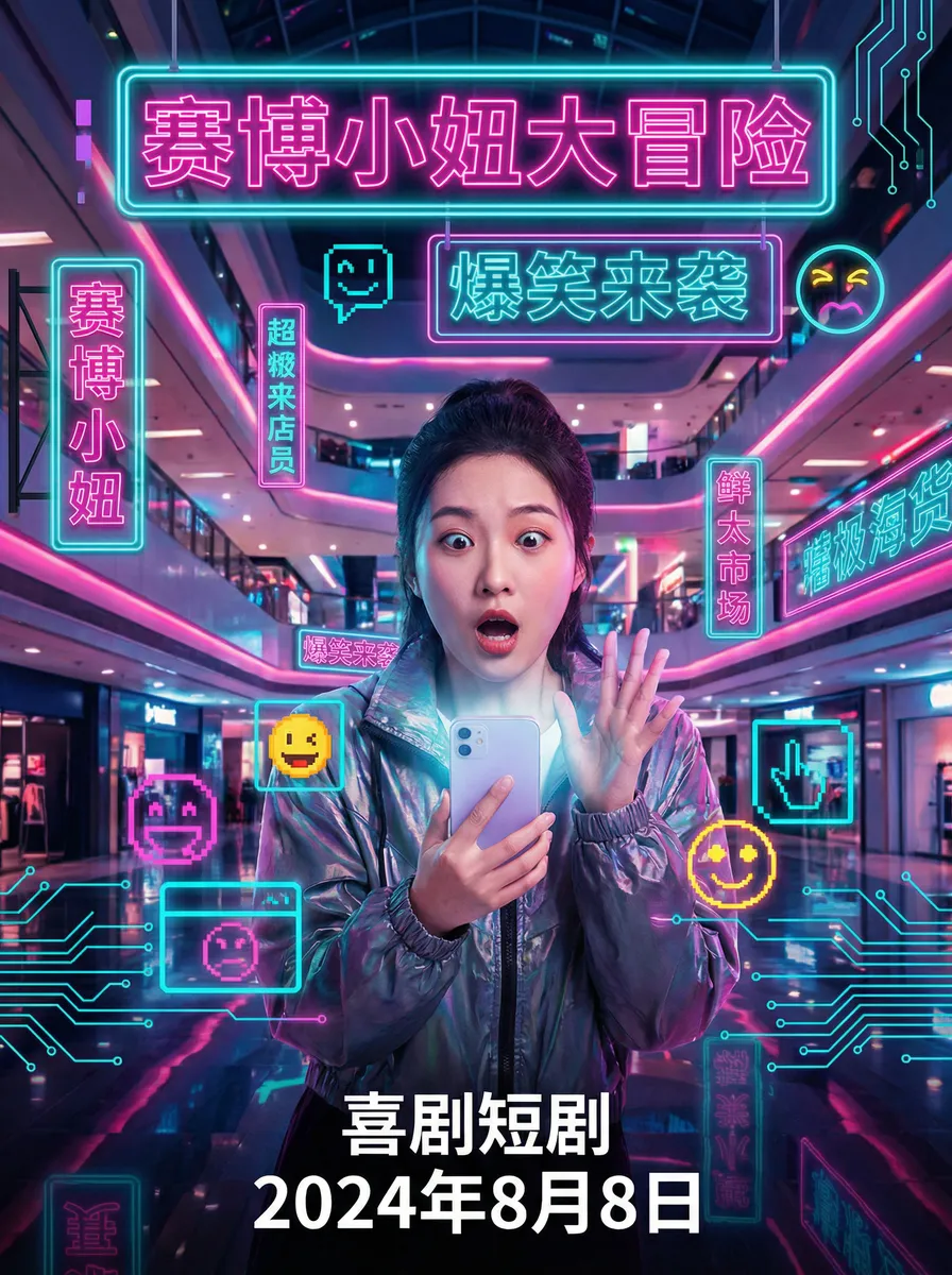 住在我隔壁的甲方 搞笑喜剧短剧 - 赛博小妞大冒险海报